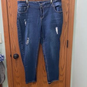 Lane Bryant Dark Blue Ripped Skinny Jeans 20